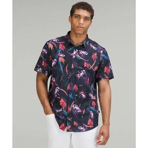Lululemon Airing Easy Short Sleeve Shirt Veiled Floral True Navy Multi Large